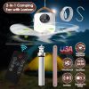 Tent Ceiling Fan with Light Tripod Stand 7200mah Rechargeable Battery Operated Hanging Canopy Fan with Remote Control 4 Wind Speeds 3 Brightness