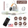 Tent Ceiling Fan with Light 7200mah Rechargeable Battery Operated Hanging Canopy Fan with Remote Control 4 Wind Speeds 3 Brightness