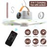 Tent Ceiling Fan with Light 7200mah Rechargeable Battery Operated Hanging Canopy Fan with Remote Control 4 Wind Speeds 3 Brightness