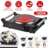 1000W Electric Single Burner Portable Heating Hot Plate Stove Countertop RV Hotplate with 5 Temperature Stepless Adjustments Portable Handles