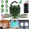 Portable Camping Ceiling LED Fan 5200mAh USB Battery Powered Hanging Tent Lantern Fan Power Bank with 3 Fan Speed 3 Light Brightness Smart Timer Displ