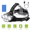 Rechargeable Headlamp 20000 Lumen LED Headlight 5 Modes Headlamp Flashlight for Camping Cycling Hiking Hunting Emergency