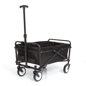 Compact Outdoor Folding Utility Wagon;  Black