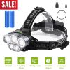 Rechargeable Headlamp 20000 Lumen LED Headlight 5 Modes Headlamp Flashlight for Camping Cycling Hiking Hunting Emergency
