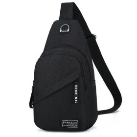 Men Women Sling Bag Chest Fanny Packs Cross Body Travel Sports Shoulder Backpack (Option: Black)