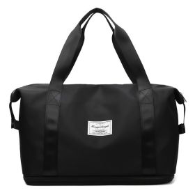 Large Capacity Expandable Gym Bag For Women - Waterproof Travel Duffel With Wet Pocket,Versatile Yoga Sports Bag With Shoe Compartment ,Stylish T (Option: Black)