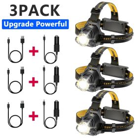 99000000LM Stärkste wiederaufladbare Stirnlampe Superhelles LED Kopf Taschenlamp (Quantity: 3 pcs)